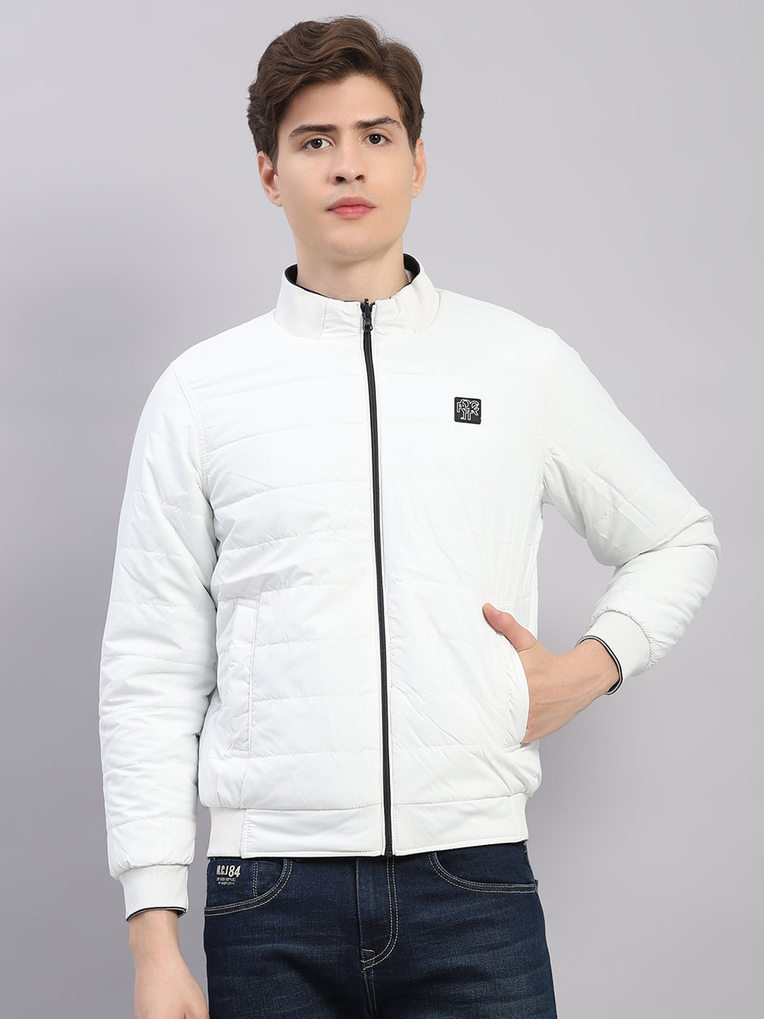 Rock.it Men Navy Blue Solid Hooded Full Sleeve Reversible Jacket