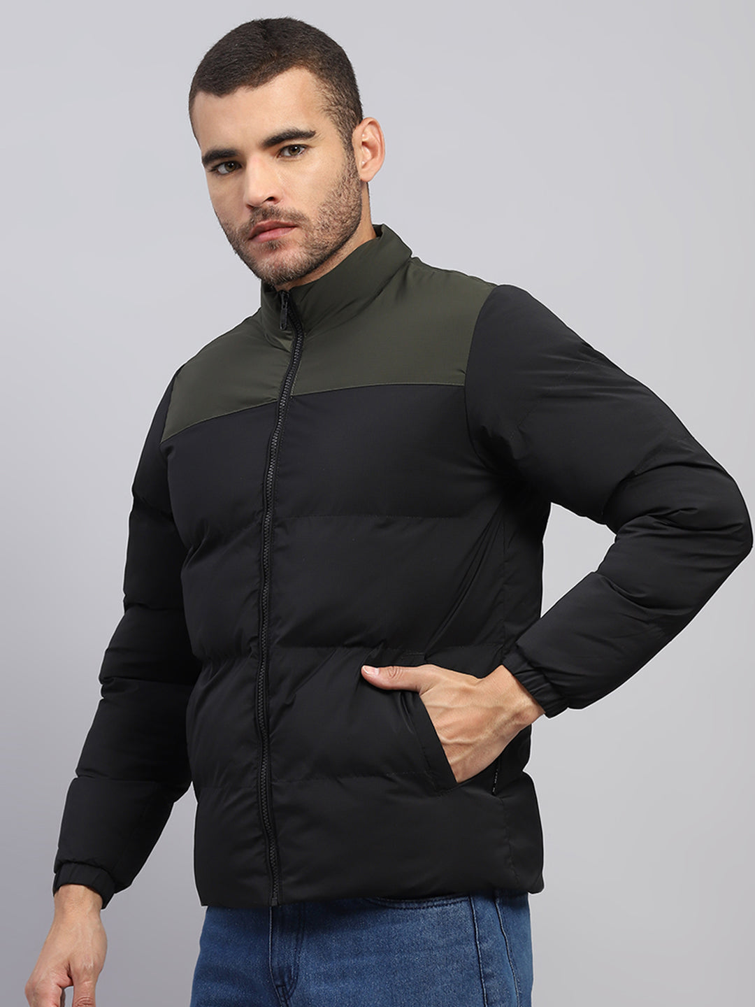 Rock.it Men Black Solid Hooded Full Sleeve Jacket
