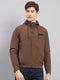 Rock.it Men Brown Solid Hooded Full Sleeve Jacket