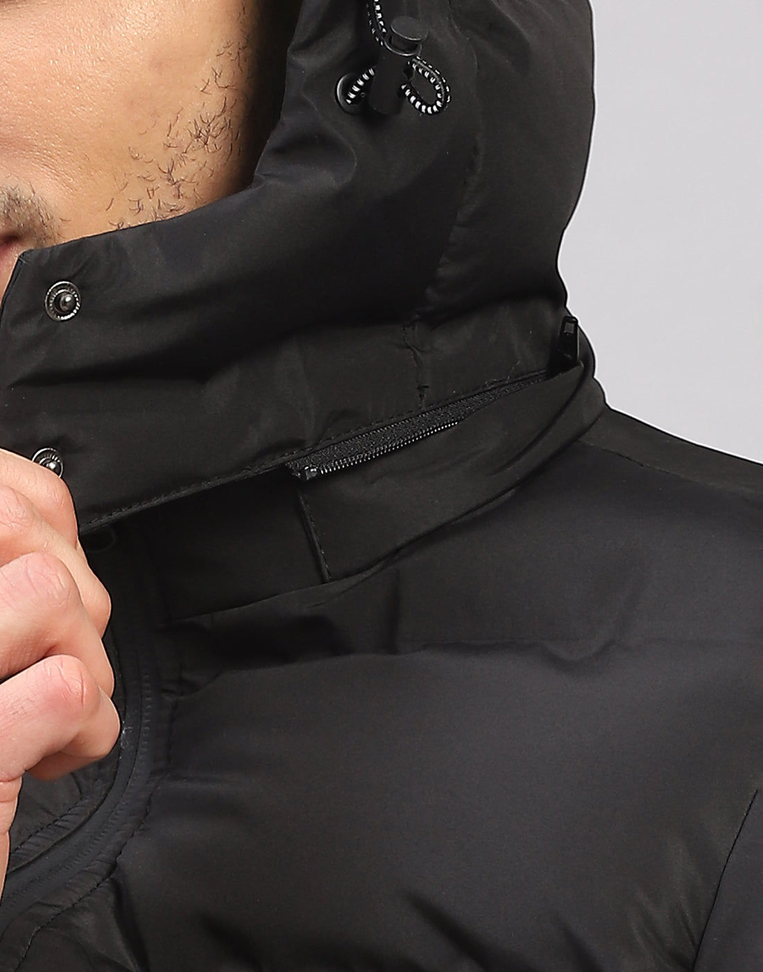 Rock.it Men Black Self Design Collar Full Sleeve Jacket