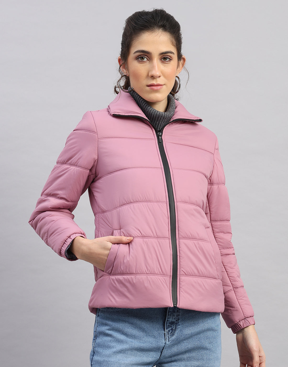 Rock.it Women Purple Solid Collar Full Sleeve Jacket