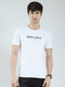 Men White Solid Round Neck Half Sleeve T-Shirt