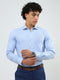 Men Blue Solid Collar Full Sleeve Shirt