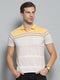 Men Yellow Stripe Collar Half Sleeve T-Shirt
