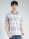 Men Grey Printed Collar Half Sleeve T-Shirt