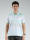 Luxuria Men Green Stripe Collar Half Sleeve T-Shirt