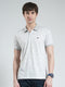 Men Grey Printed Collar Half Sleeve T-Shirt
