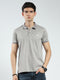 Men Grey Printed Collar Half Sleeve T-Shirt