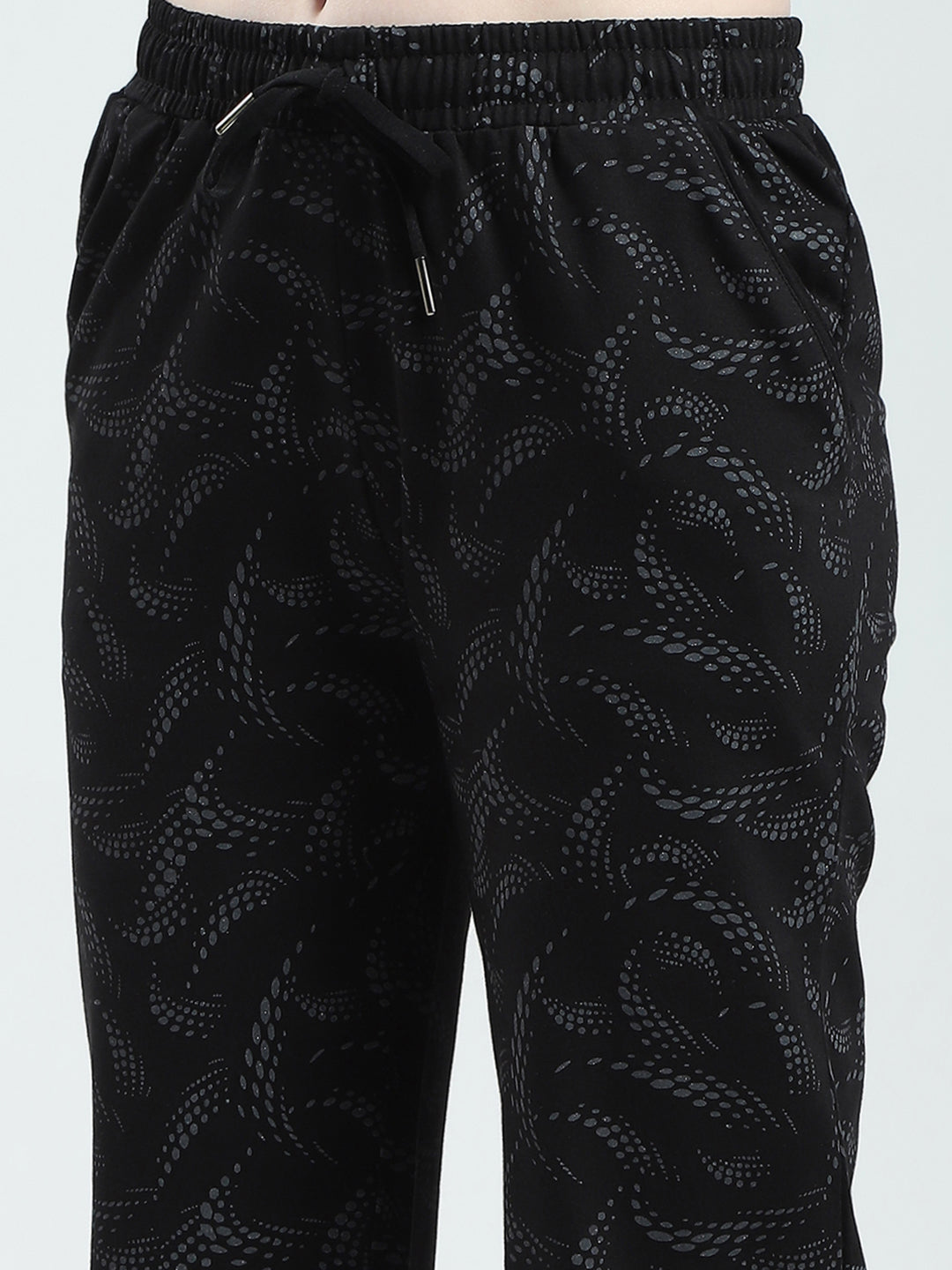 Women Black Printed Regular Fit Lower