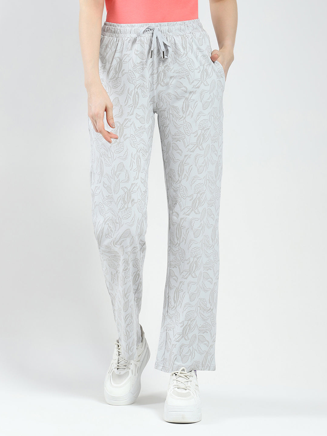 Women Grey Printed Regular Fit Lower