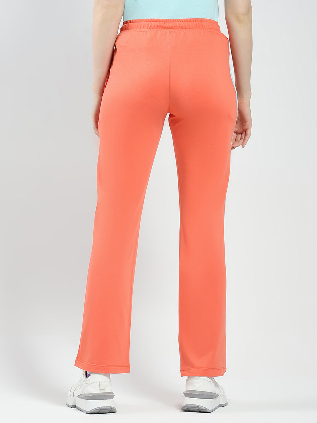 Women Orange Solid Regular Fit Lower