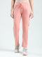 Women Peach Solid Regular Fit Lower