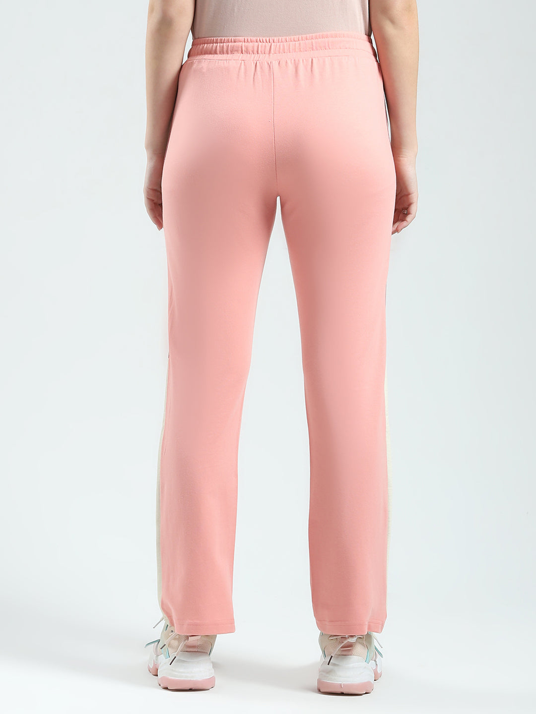 Women Peach Solid Regular Fit Lower