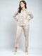 Women Beige Printed Collar Full Sleeve Cords Set