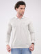 Men White Printed Collar Full Sleeve Winter T-Shirt