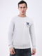 Men Grey Solid Round Neck Full Sleeve Winter T-Shirt