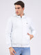 Men Off White Solid Hooded Full Sleeve Sweatshirt