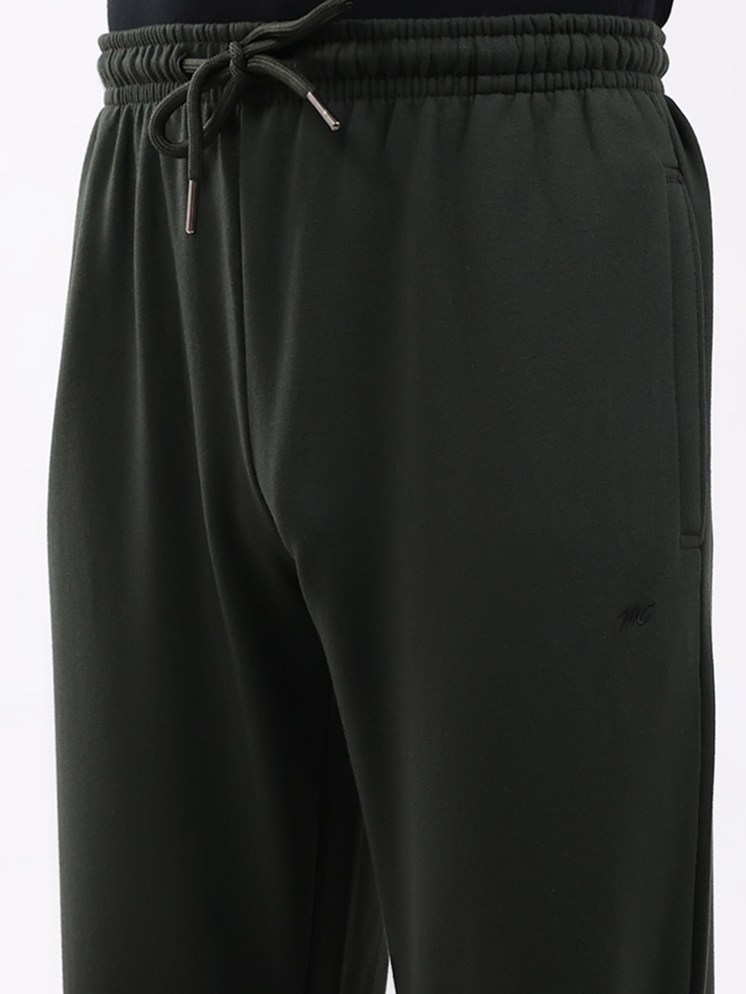 Men Olive Solid Regular Fit Winter Lower