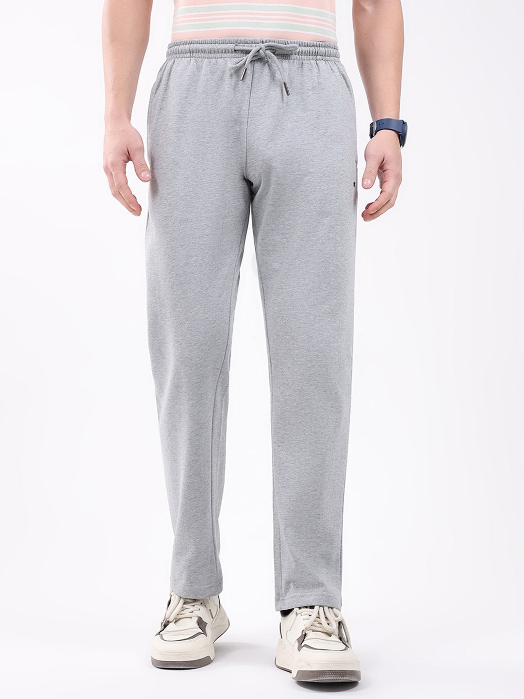 Men Grey Solid Regular Fit Winter Lower