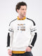 Men Off White Printed Round Neck Full Sleeve Sweatshirt