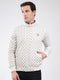 Men Beige Solid Band Neck Full Sleeve Sweatshirt