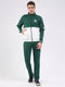 Men Green Solid Mock Neck Full Sleeve Winter Tracksuit