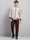 Men Maroon Solid Collar Full Sleeve Winter Tracksuit