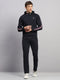 Men Navy Blue Solid Collar Full Sleeve Winter Tracksuit