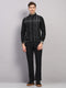 Men Black Solid Collar Full Sleeve Winter Tracksuit