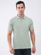 Men Green Printed Collar Half Sleeve T-Shirt