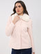 Women Peach Solid Collar Full Sleeve Coat