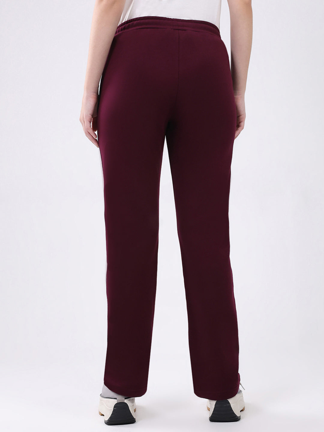 Women Burgundy Printed Regular Fit Winter Lower