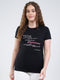 Women Black Printed Round Neck Half Sleeve Top