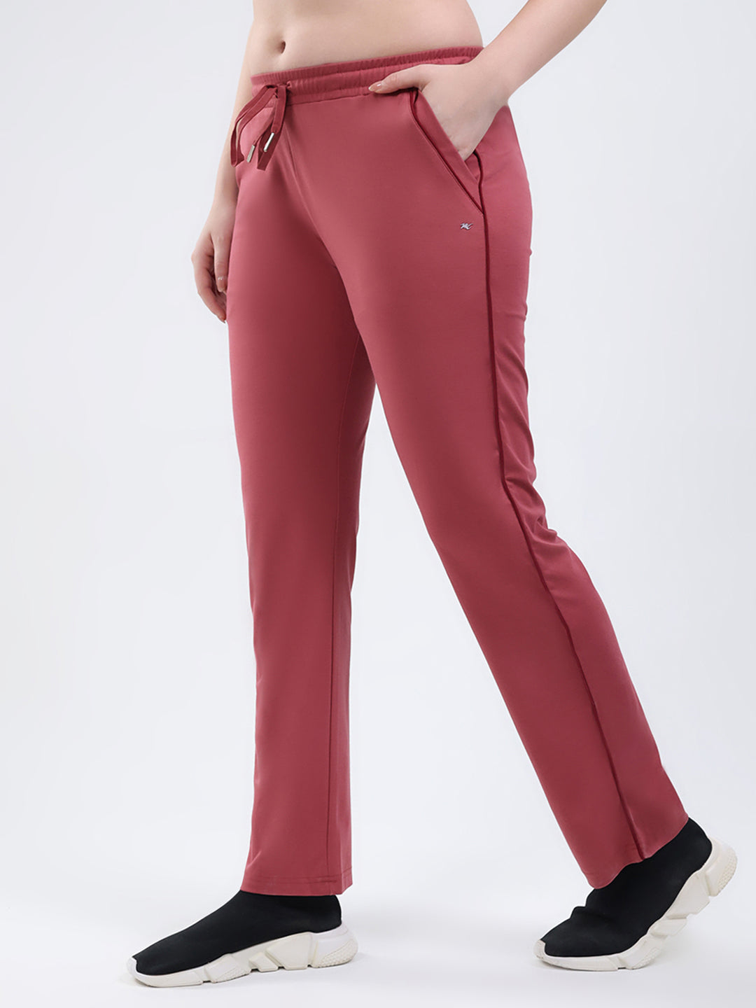 Women Pink Solid Regular Fit Winter Lower