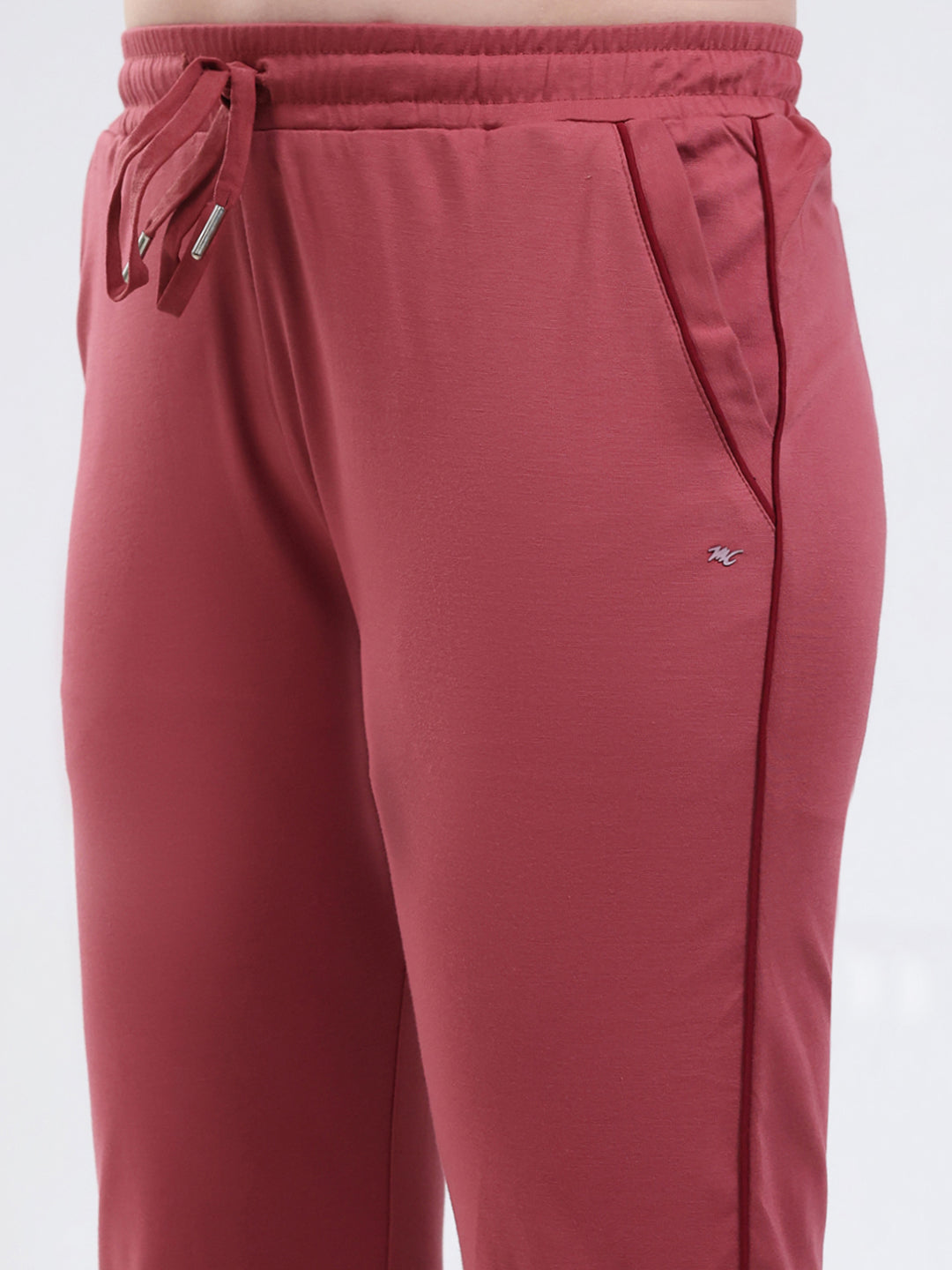 Women Pink Solid Regular Fit Winter Lower