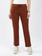 Women Brown Solid Regular Fit Winter Lower