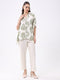 Women Cream Printed Collar 3/4th Sleeve Cords Set