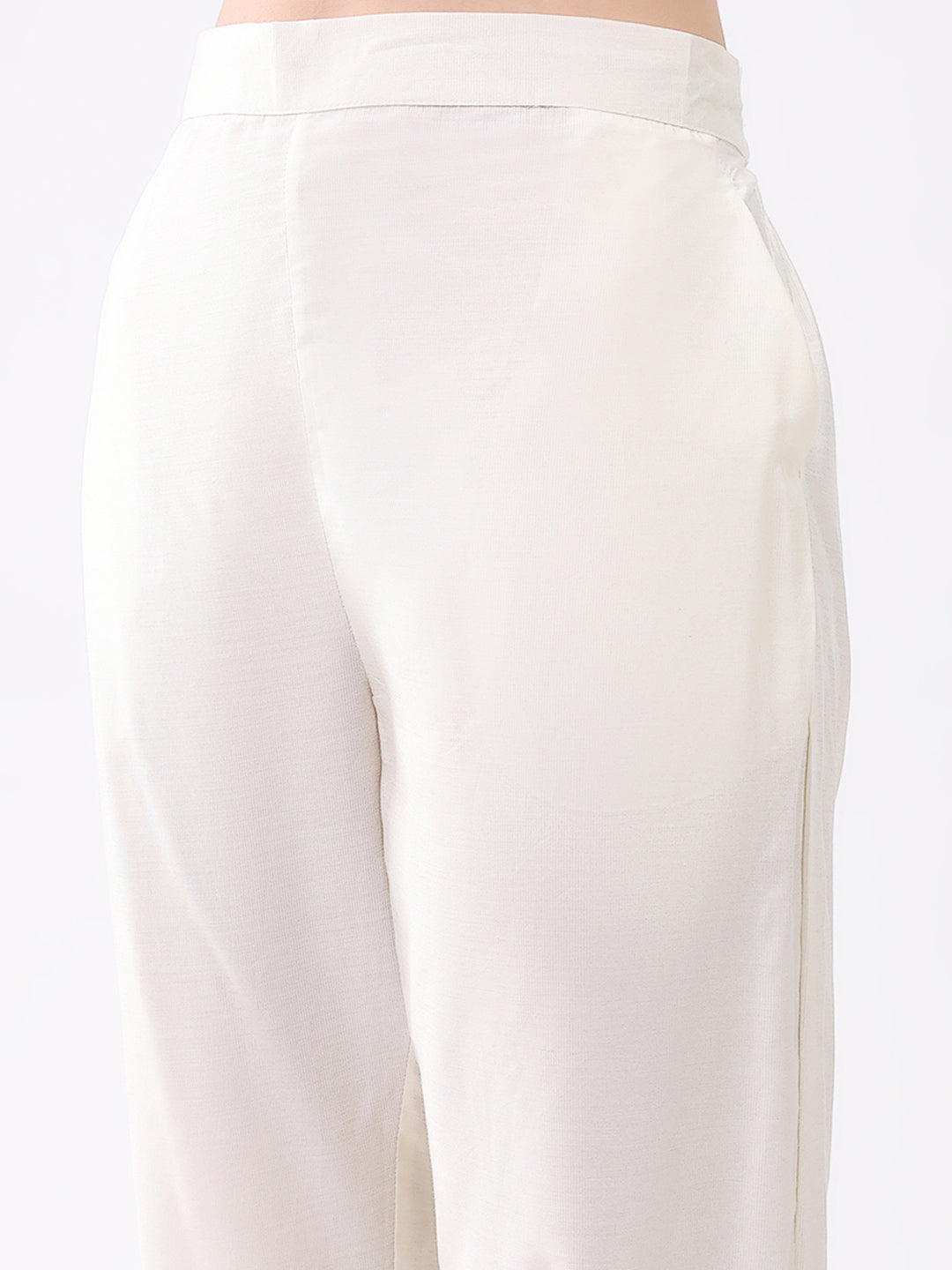 Women Cream Printed Collar 3/4th Sleeve Cords Set