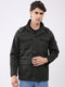 Men Green Solid Collar Full Sleeve Jacket