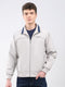 Men Beige Solid Collar Full Sleeve Jacket