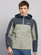 Men Blue Solid Hooded Full Sleeve Jacket