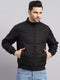 Men Black Solid Collar Full Sleeve Reversible Jacket