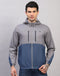 Men Grey Printed Collar Full Sleeve Jacket