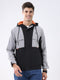 Men Black Colourblocked Hooded Full Sleeve Jacket
