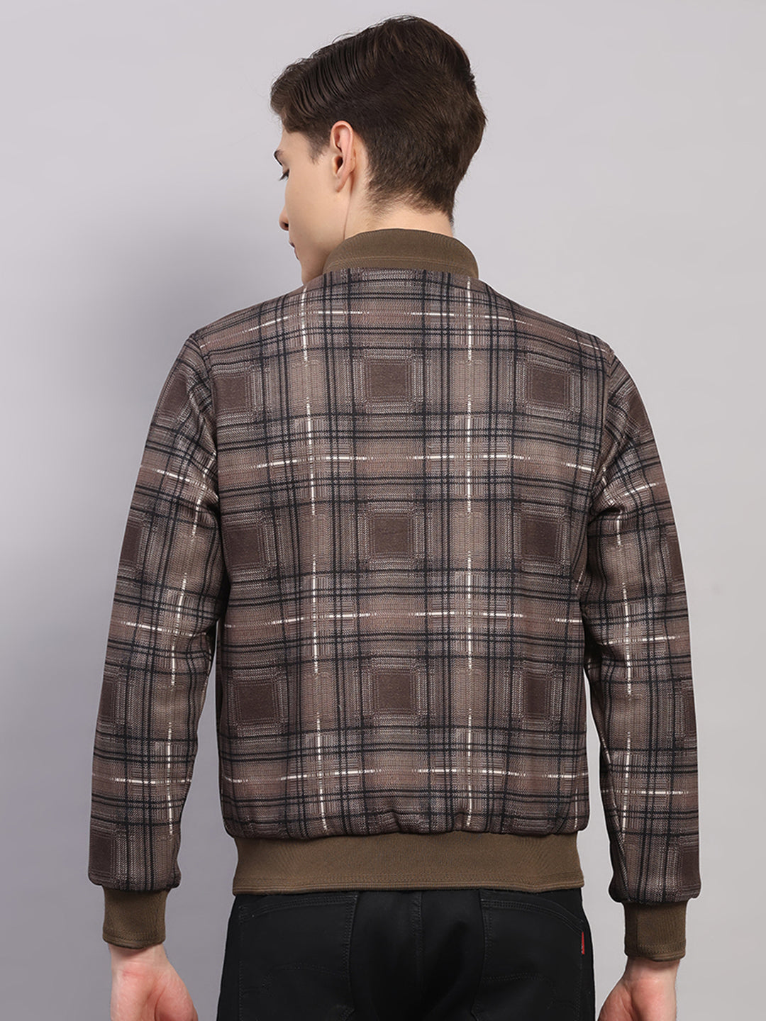 Luxuria Men Beige Solid Collar Full Sleeve Jacket