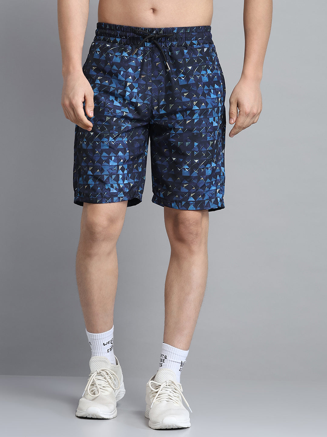 Men Navy Blue Printed Short