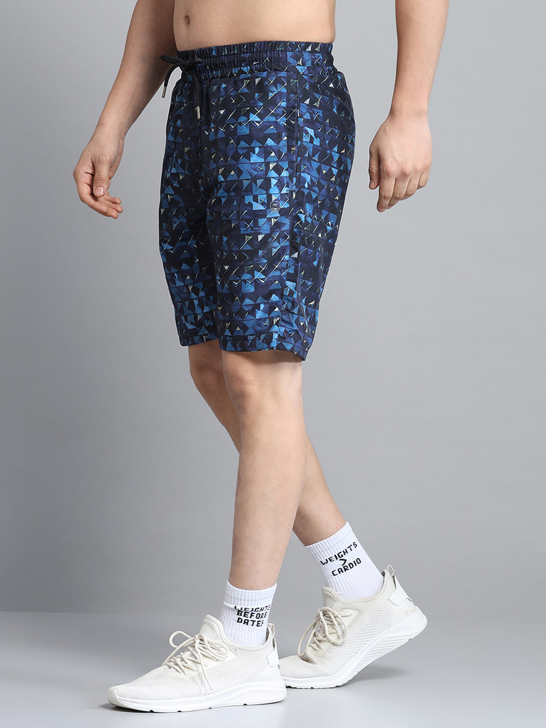 Men Navy Blue Printed Short