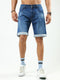 Men Blue Solid Regular Fit Shorts
