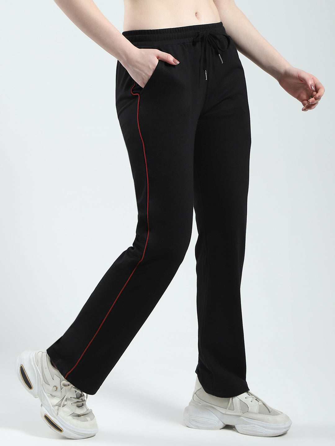 Women Black Solid Regular Fit Lower