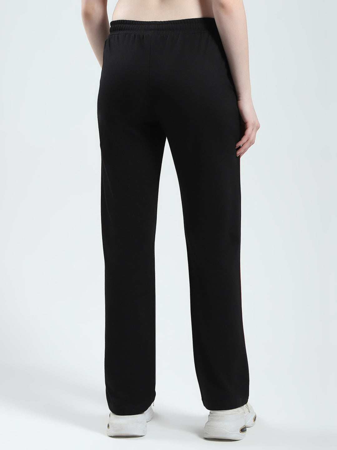 Women Black Solid Regular Fit Lower